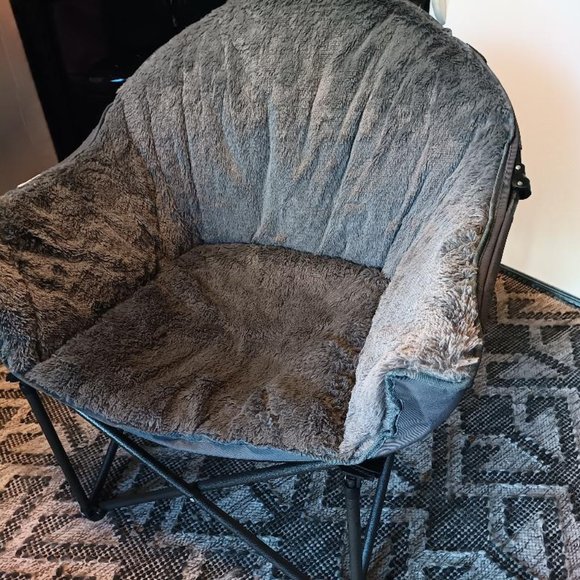 2 Alpha Camp Plush Moon Saucer Chair - Picture 2 of 3